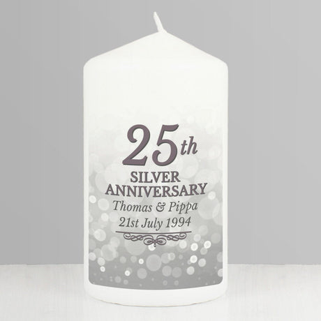 25th Silver Anniversary Candle - Gift Moments
