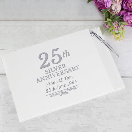 25th Silver Anniversary Guest Book - Gift Moments