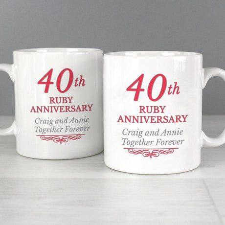 40th Ruby Anniversary Mug Set - Gift Moments