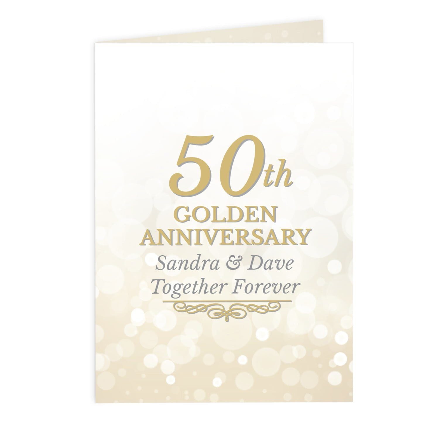 Personalised 50th Golden Anniversary Card: 2 - Greeting Cards By Gift Moments