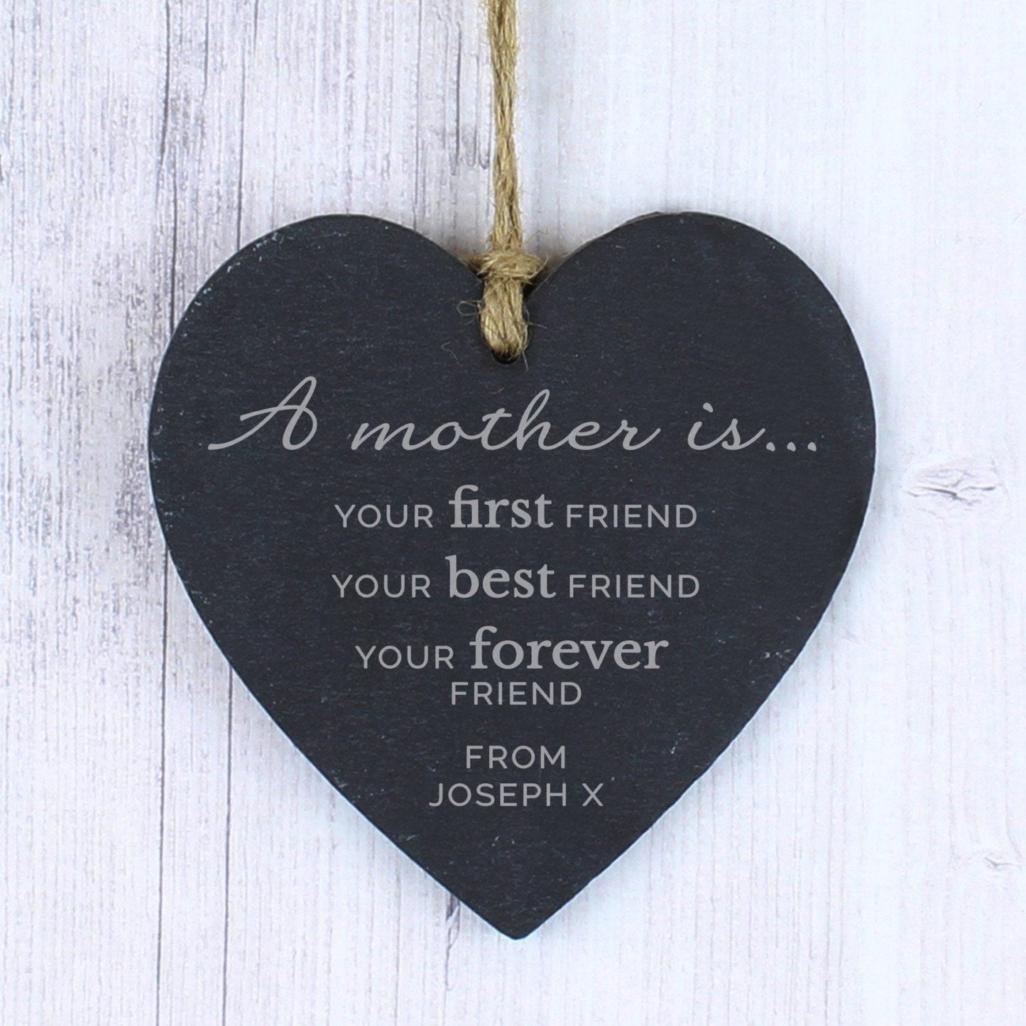 Personalised ’A Mother Is’ Slate Heart Decoration: 1 - Decorations By Gift Moments