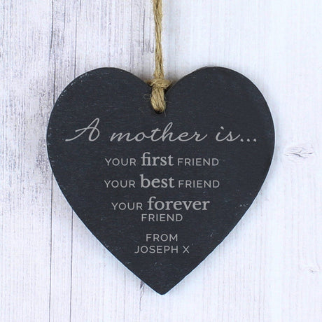 Personalised ’A Mother Is’ Slate Heart Decoration: 1 - Decorations By Gift Moments