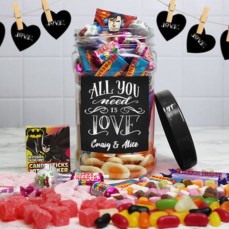 All You Need Is Love Retro Sweet Jar - Gift Moments