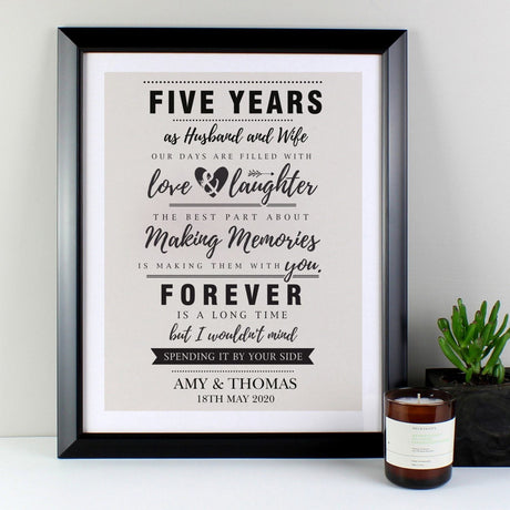 Anniversary Black Framed Poster - Gift Moments