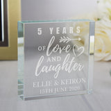 Personalised Anniversary Crystal Token: 3 - Crystal Tokens By Gift Moments