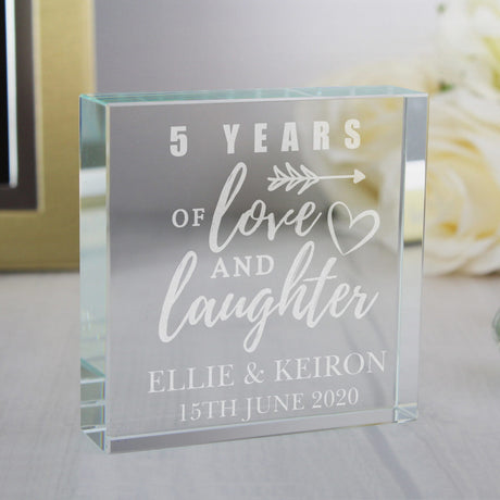 Personalised Anniversary Crystal Token Gift: 3 - Crystal Tokens By Gift Moments