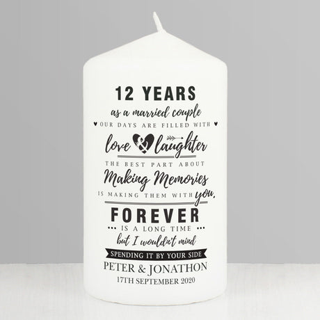 Anniversary Pillar Candle - Gift Moments