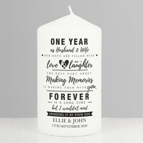 Anniversary Pillar Candle - Gift Moments