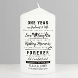 Personalised Anniversary Pillar Candle: 2 - Candles By Gift Moments