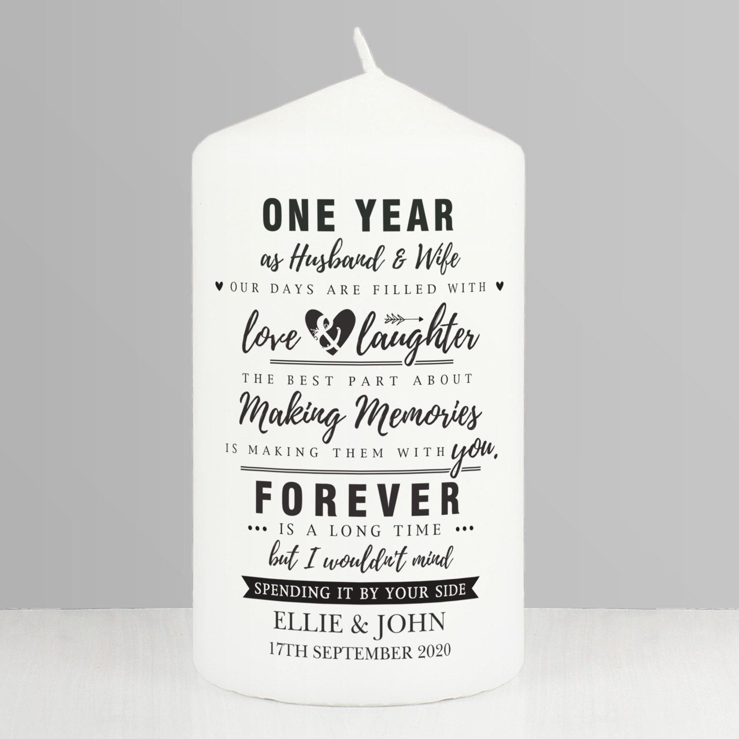 Personalised Anniversary Pillar Candle: 2 - Candles By Gift Moments