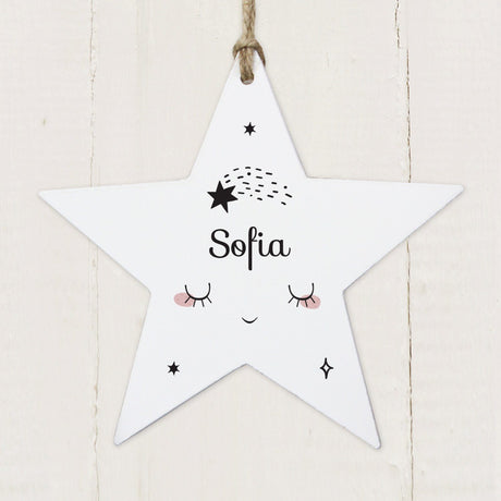 Baby Moon Wooden Star Decoration - Gift Moments