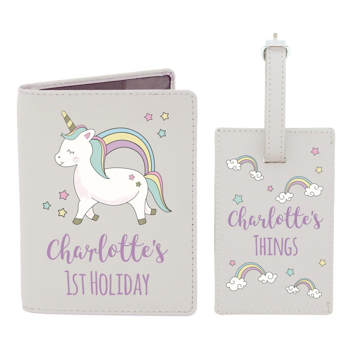 Baby Unicorn Passport Holder & Luggage Tag Set - Gift Moments