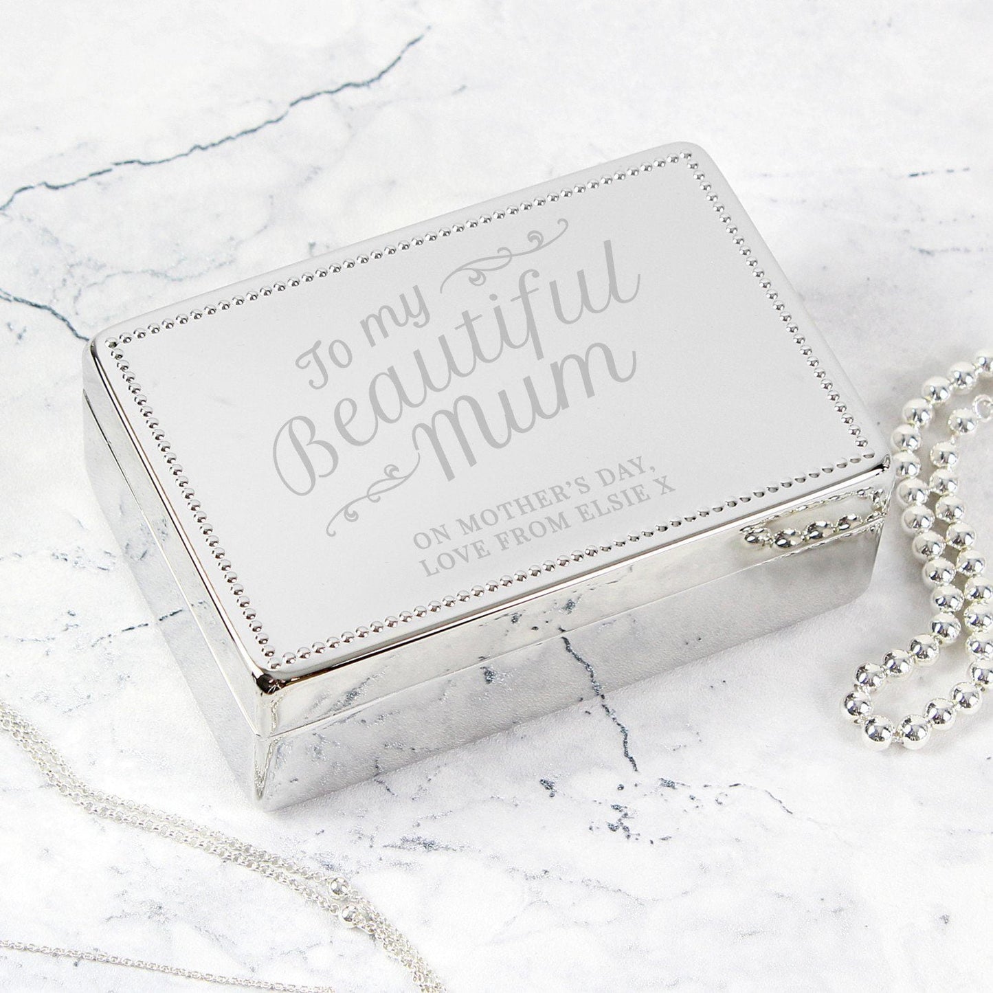 Personalised Beautiful Mum Rectangular Jewellery Box: 1 - Jewellery Boxes By Gift Moments
