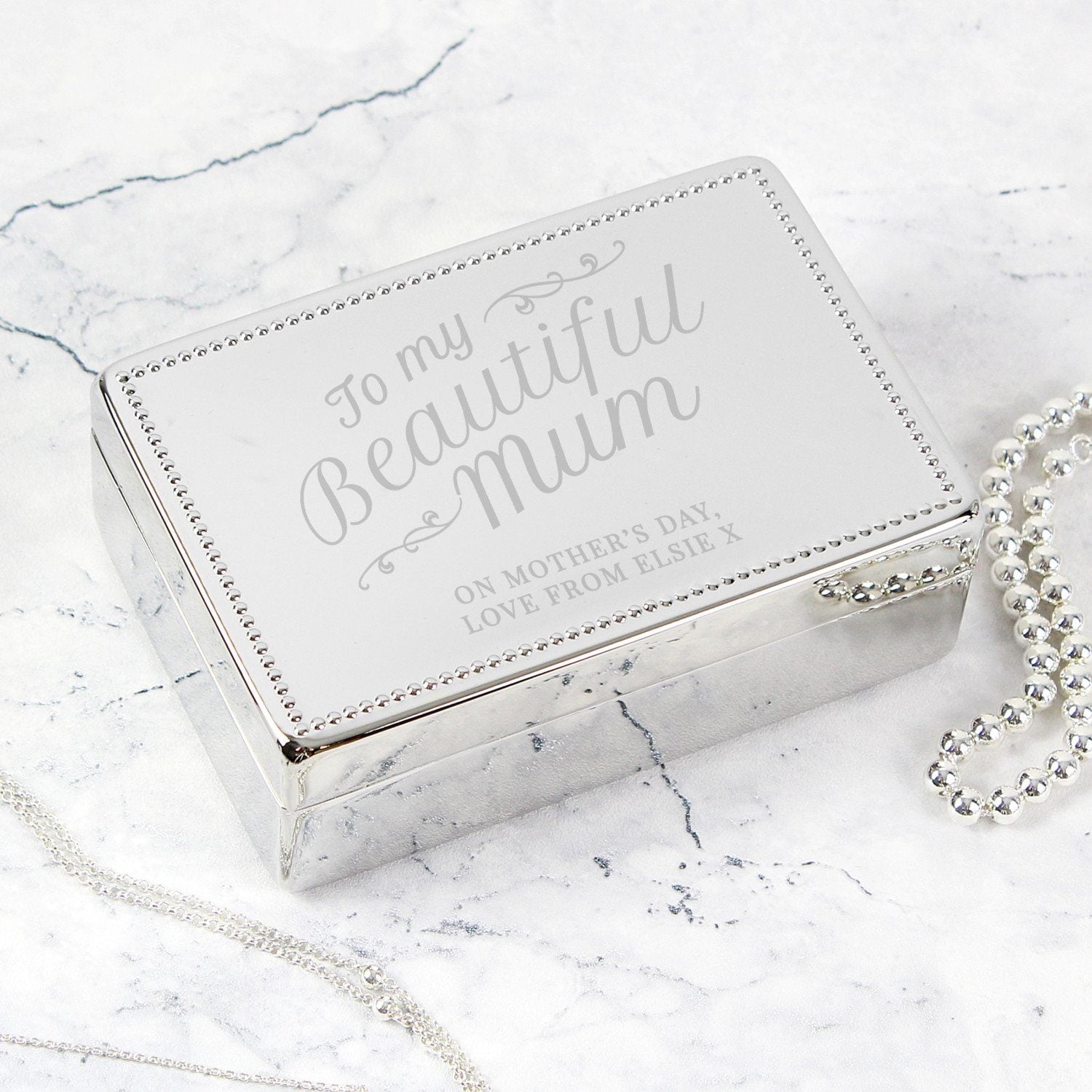 Personalised Beautiful Mum Rectangular Jewellery Box: 1 - Jewellery Boxes By Gift Moments