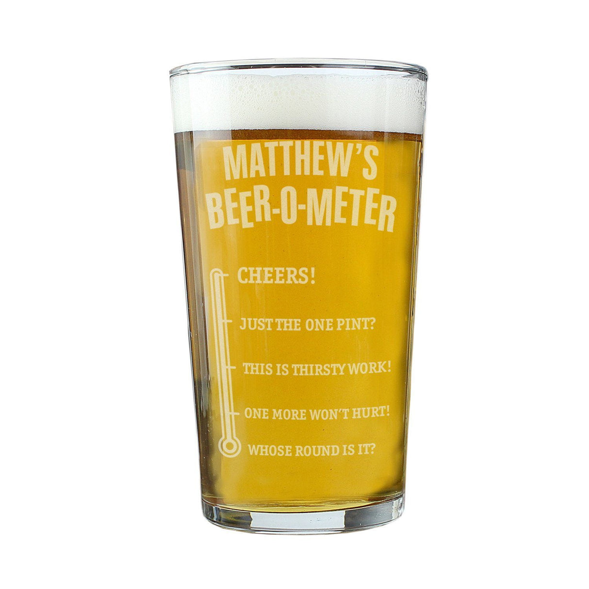 Beer-o-Meter Pint Glass - Gift Moments