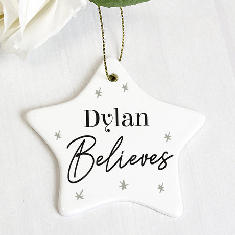 Believes Ceramic Star Decoration - Gift Moments