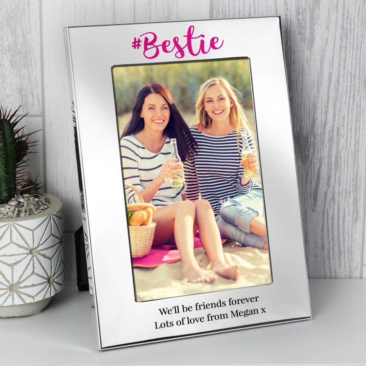 Personalised #Bestie 6x4 Silver Photo Frame: 1 - Photo Frames By Gift Moments