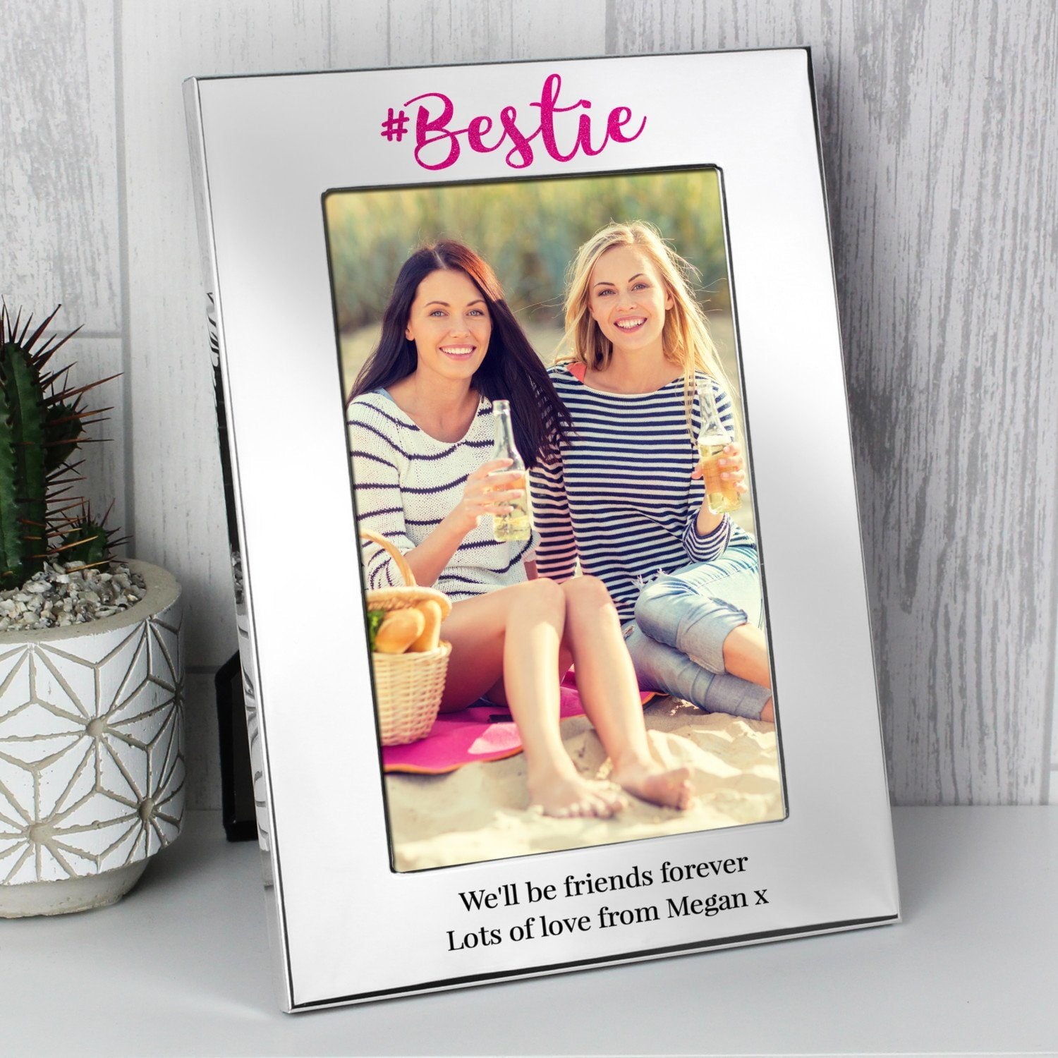 Personalised #Bestie 6x4 Silver Photo Frame: 1 - Photo Frames By Gift Moments