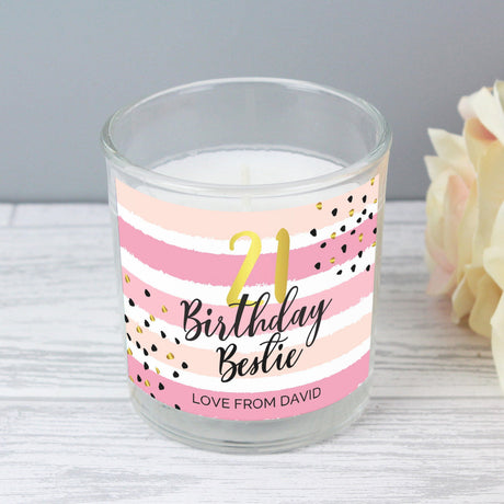 Birthday Gold & Pink Scented Jar Candle - Gift Moments