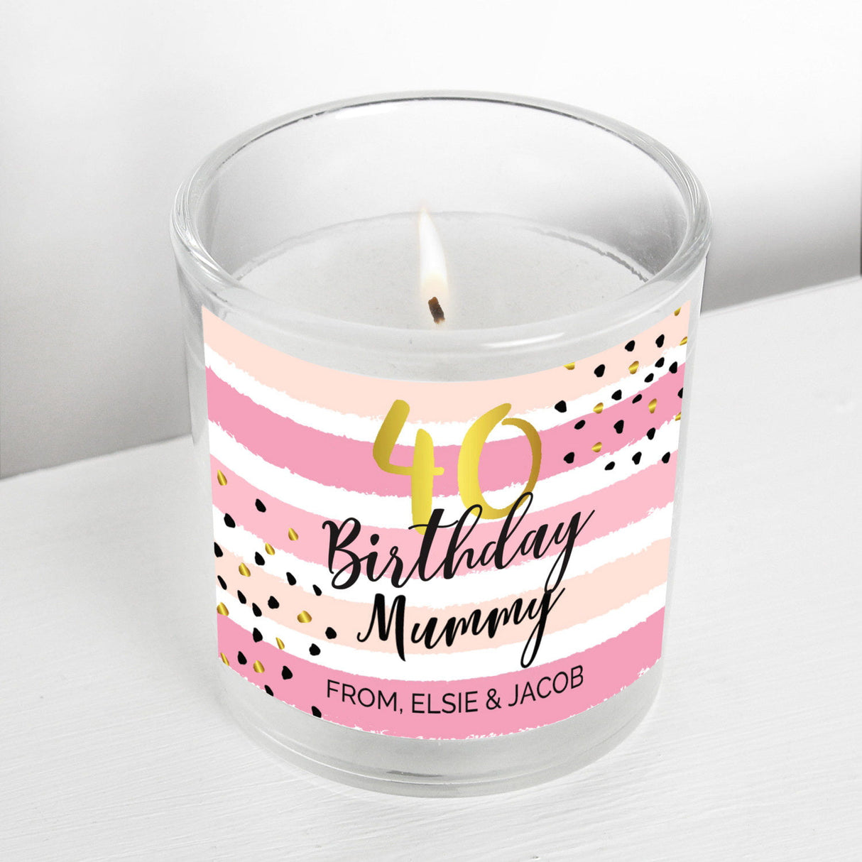 Birthday Gold & Pink Scented Jar Candle - Gift Moments