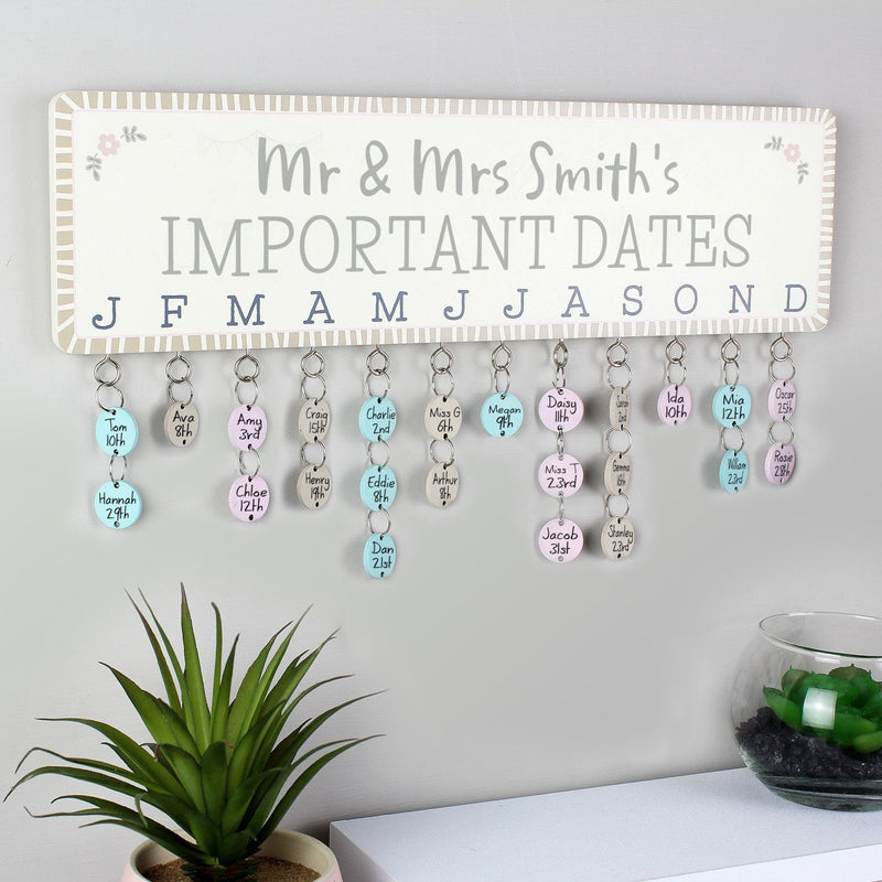 Birthday Planner Plaque with Customisable Discs - Gift Moments