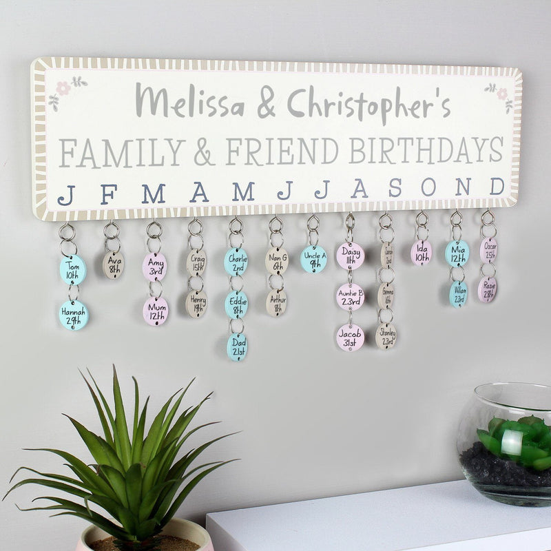 Birthday Planner Plaque with Customisable Discs - Gift Moments