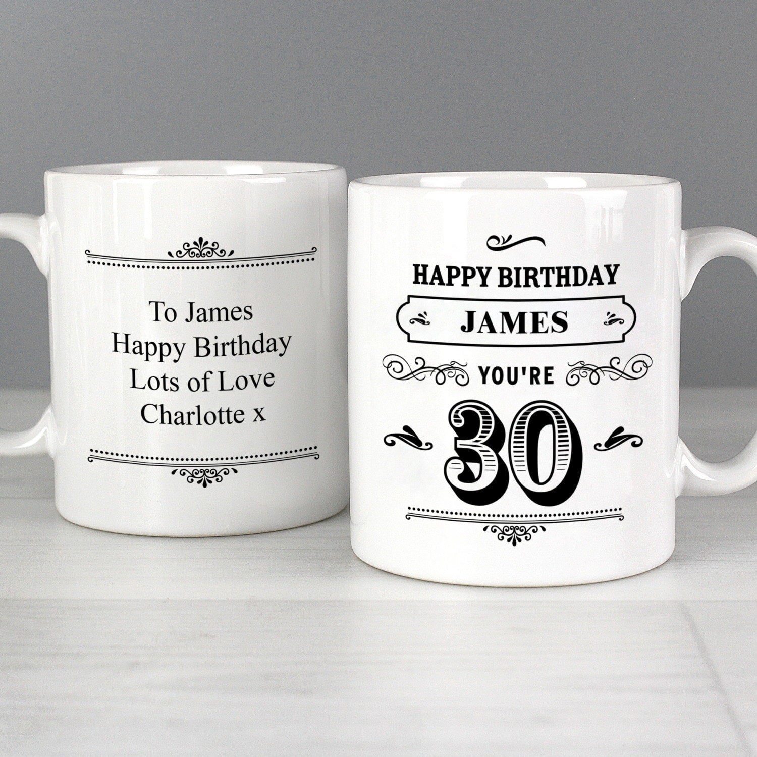 Personalised Birthday Vintage Typography Mug: 3 - Mugs By Gift Moments