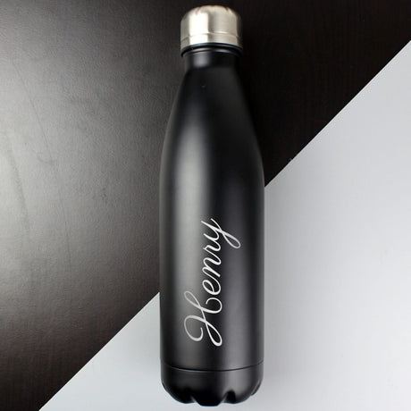 Black Metal Insulated Drinks Bottle - Gift Moments