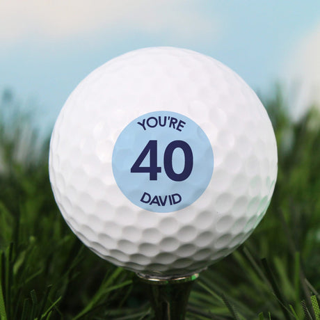 Personalised Blue Big Age Golf Ball: 3 - Golf Balls By Gift Moments