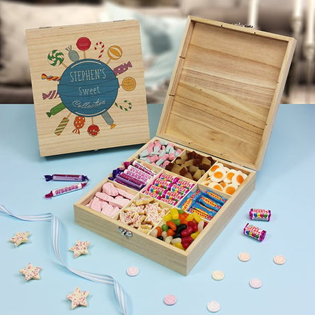 Blue Collection - Wooden Sweet Box - Gift Moments