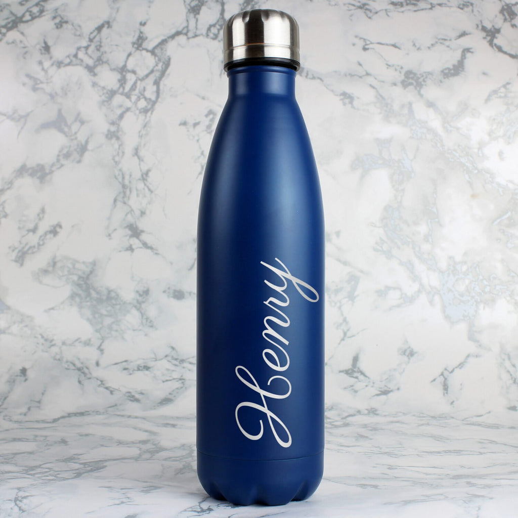 Personalised Blue Metal Insulated Drinks Bottle - Shop Water Bottles At Gift Moments - 5