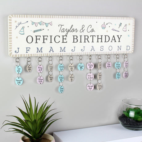 Classroom Birthday Planner Plaque with Customisable Discs - Gift Moments
