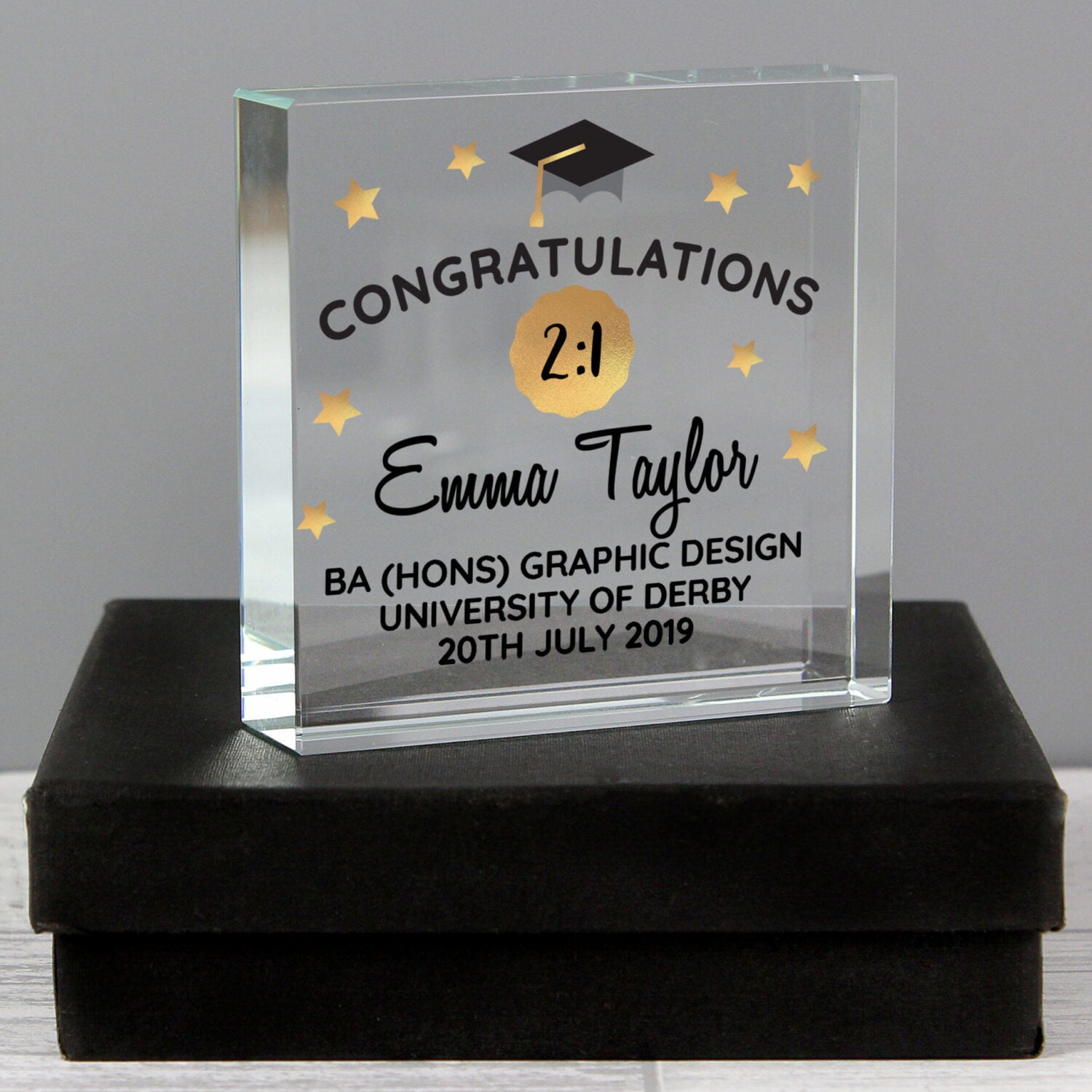 Personalised Congratulations Graduation Crystal Token - Shop Crystal Tokens At Gift Moments - 5