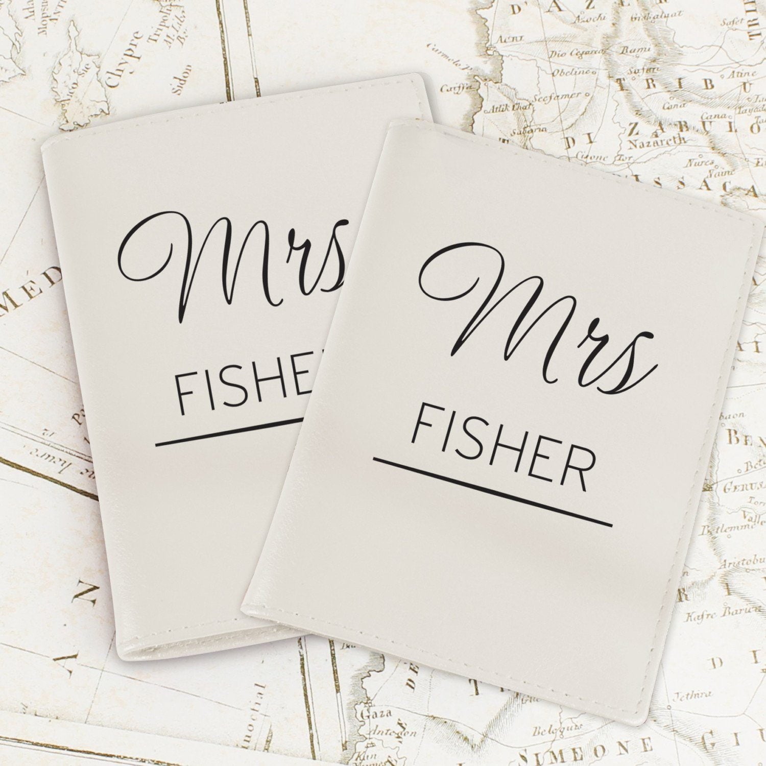 Personalised Couples Cream Passport Holders: 2 - Passport Holders By Gift Moments