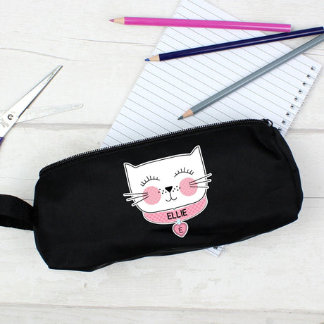 Cute Cat Black Pencil Case - Gift Moments