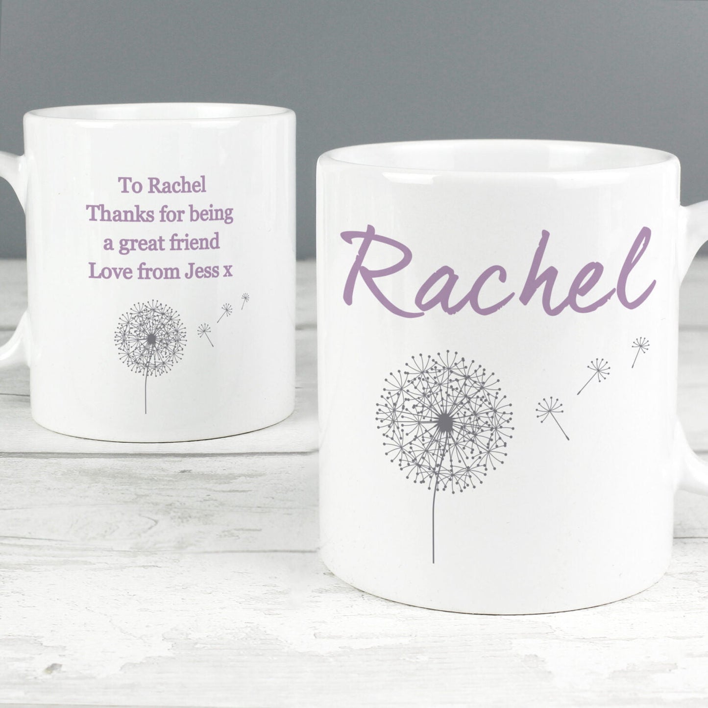 Personalised Dandelion Mug: 2 - Mugs By Gift Moments