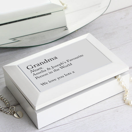Definition White Wooden Jewellery Box - Gift Moments