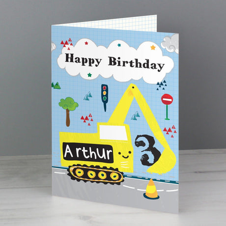 Personalised Digger Birthday Card: 2 - Greeting Cards By Gift Moments