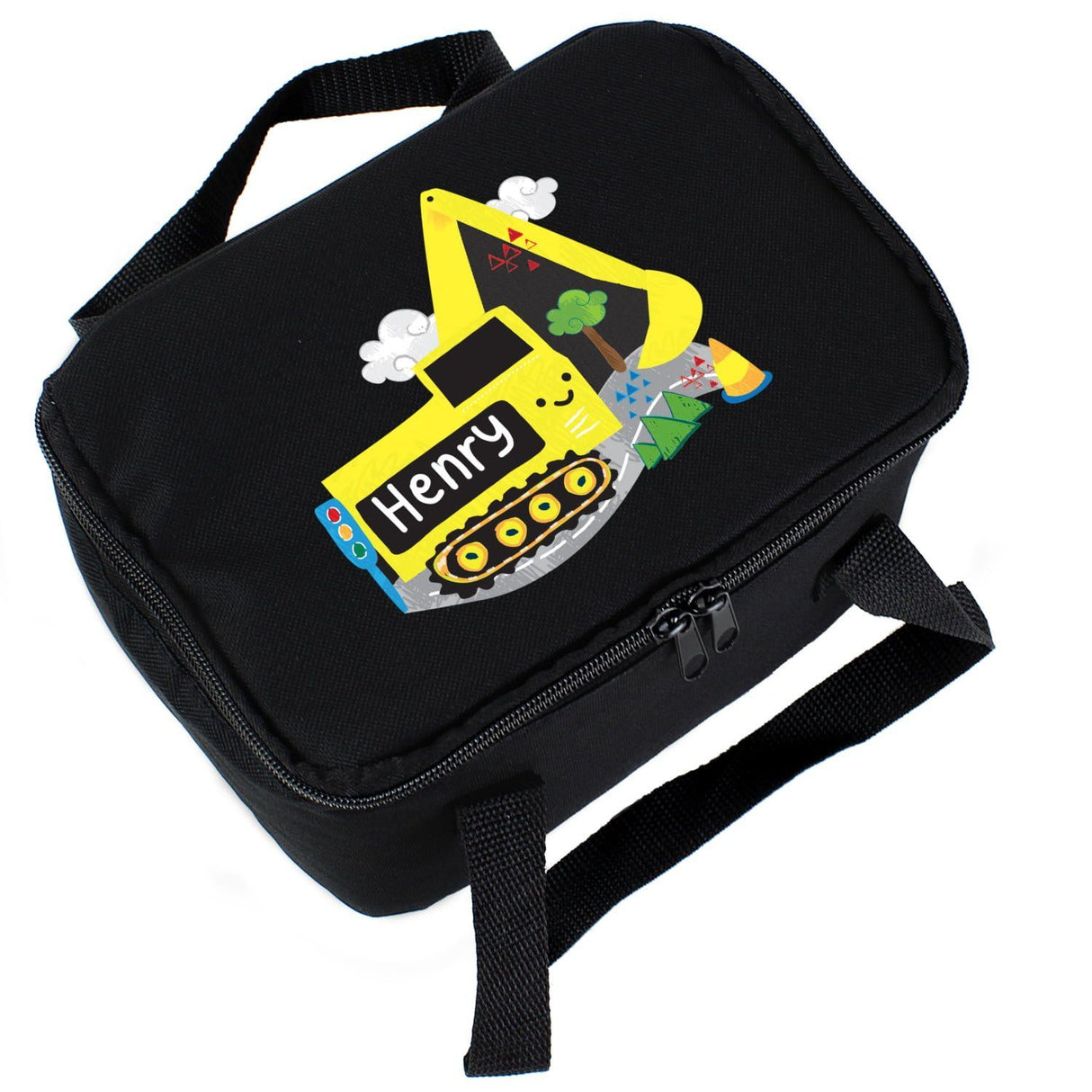 Personalised Digger Black Lunch Bag: 4 - Lunch Boxes & Bags By Gift Moments