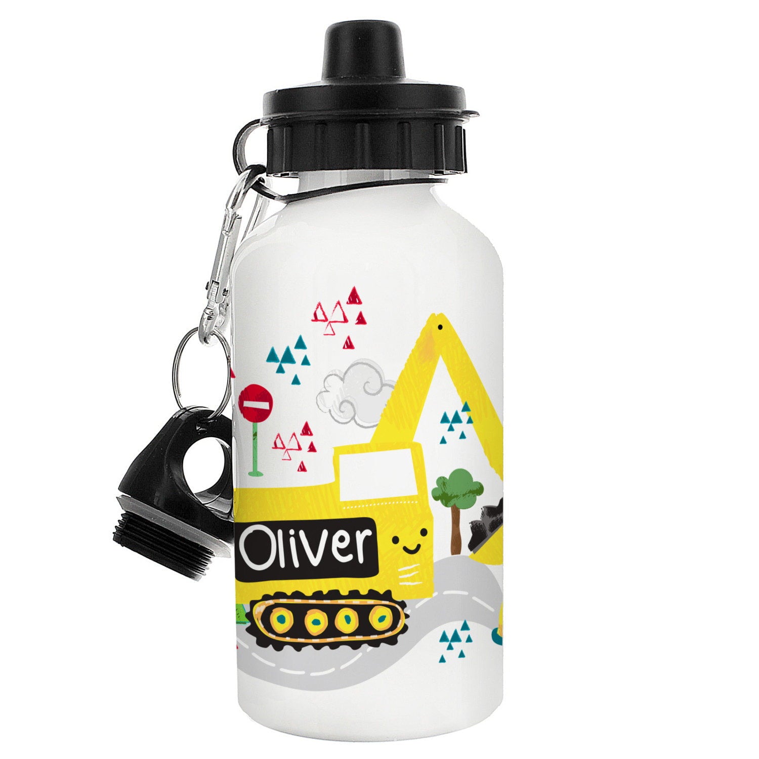 Personalised Digger Drinks Bottle: 3 - Kids Bottles By Gift Moments