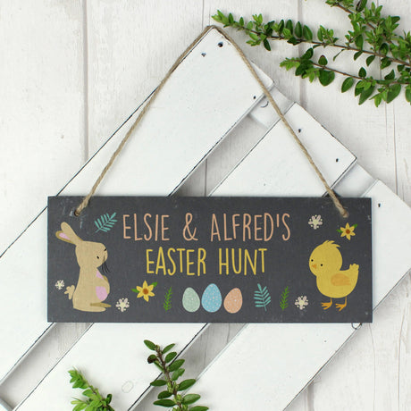 Easter Bunny & Chick Slate Plaque - Gift Moments