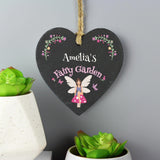 Personalised Fairy Garden Slate Heart Sign: 2 - Decorations By Gift Moments