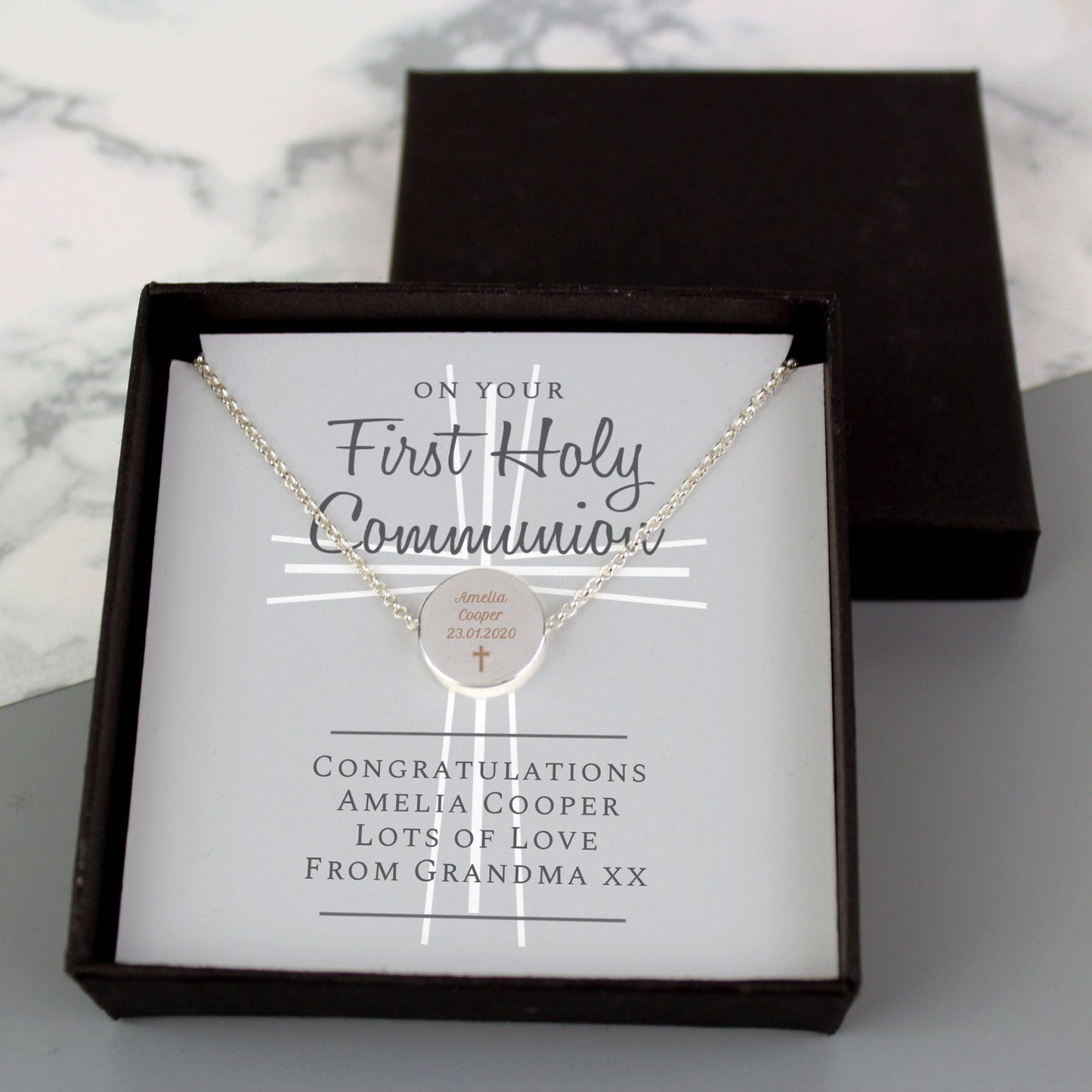 Personalised First Holy Communion Necklace & Box: 3 - Necklaces By Gift Moments