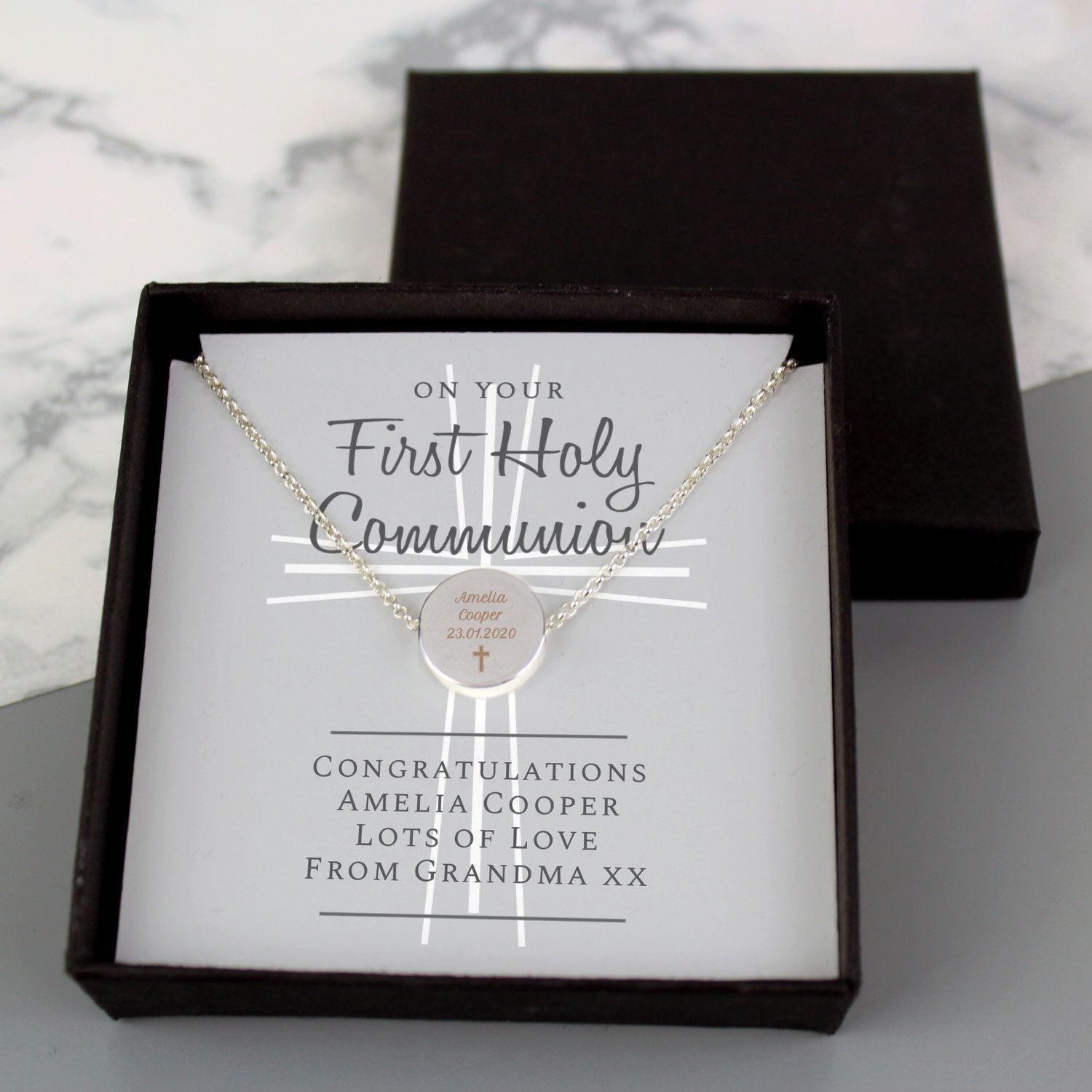 Personalised First Holy Communion Necklace & Box: 3 - Necklaces By Gift Moments