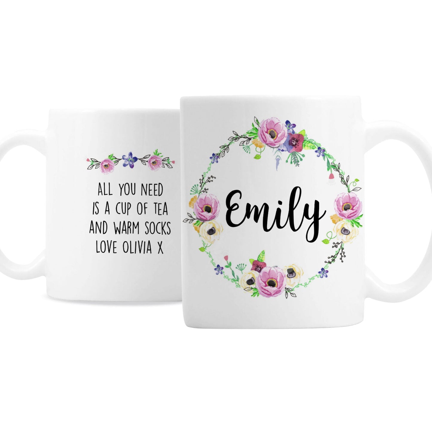 Personalised Floral Mug: 5 - Mugs By Gift Moments