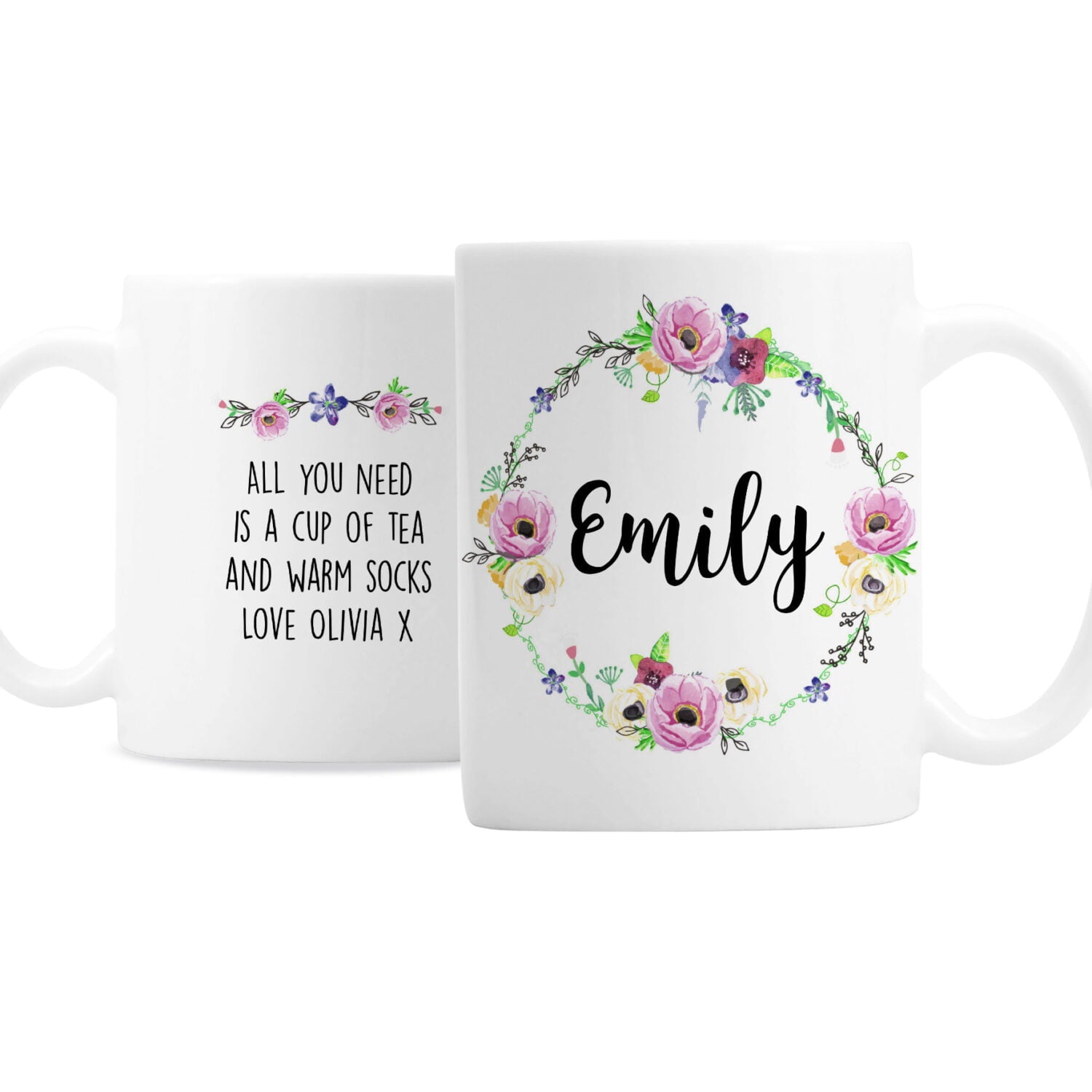 Personalised Floral Mug: 5 - Mugs By Gift Moments