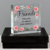 Personalised Floral Sentimental Crystal Token: 1 - Crystal Tokens By Gift Moments