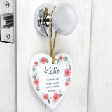 Floral Sentimental Wooden Heart Decoration - Gift Moments