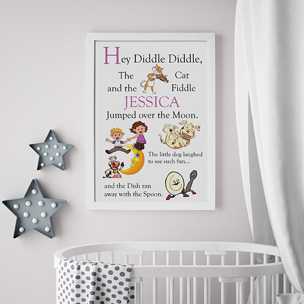 Framed Hey Diddle Diddle Print - Gift Moments
