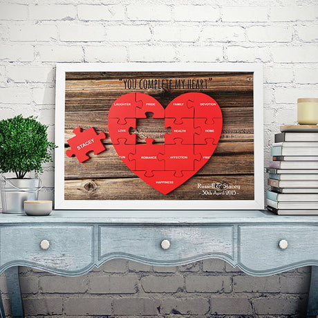 Framed 'You Complete My Heart' Print - Gift Moments